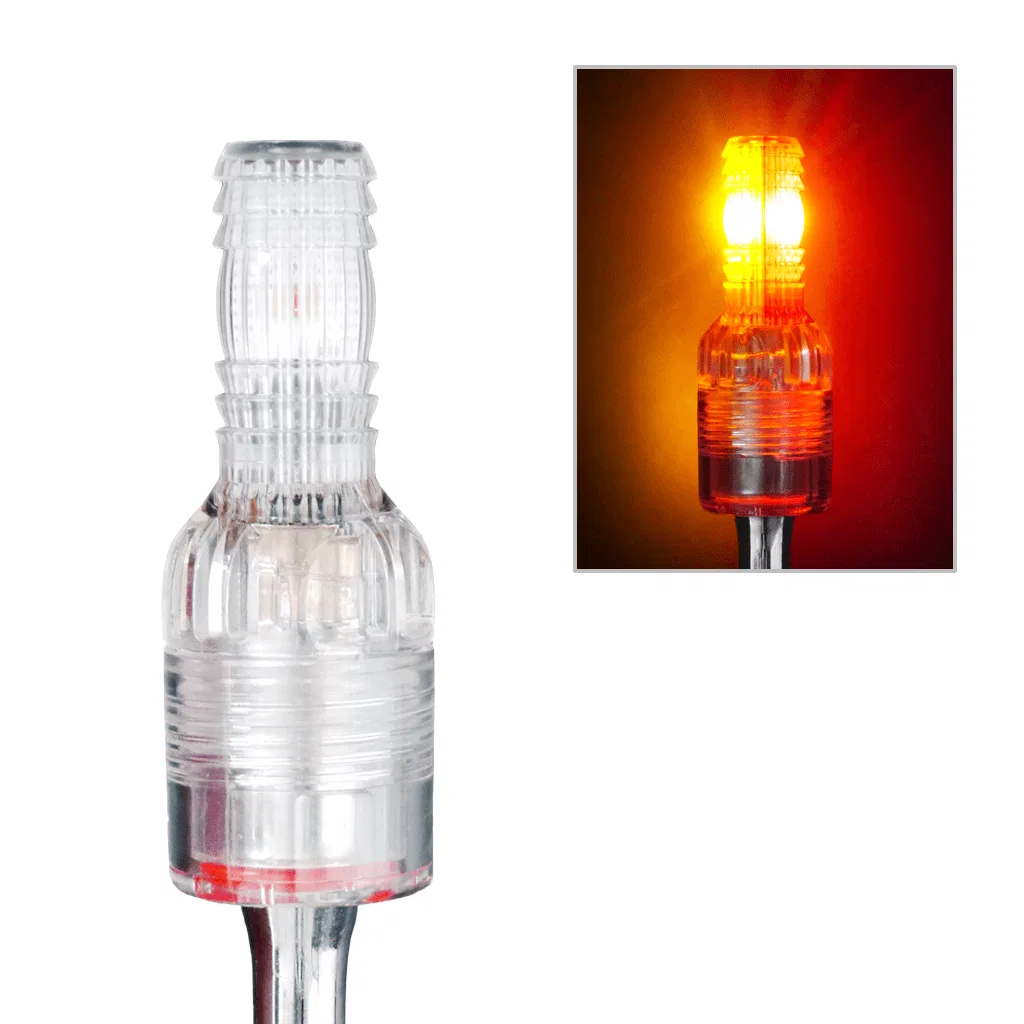 SC3-AR – DRIVER IND. Warning Whip Light, Dual Color Amber And Red LED Bulb Flashing/ Constant Mode Low Profile Safely...